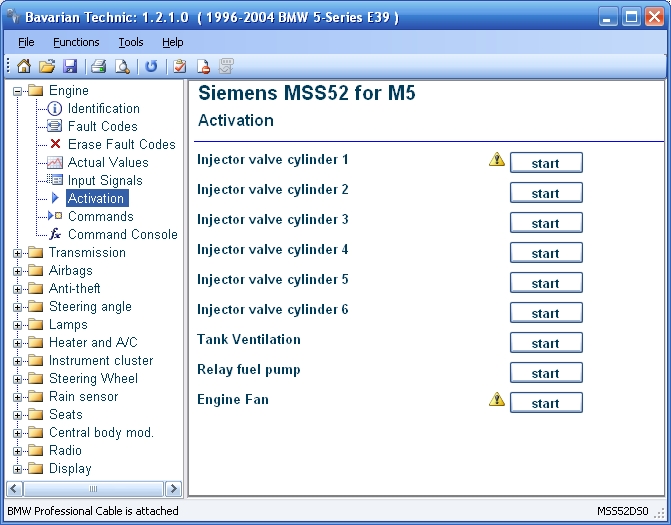 Bavarian Technic for BMW and MINI component activation screenshot